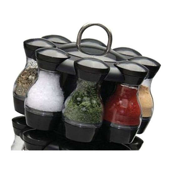 Xhang 16 Adet Çeşni Set 360 Dönen Baharat Kavanoz Raf Mutfak Cruet