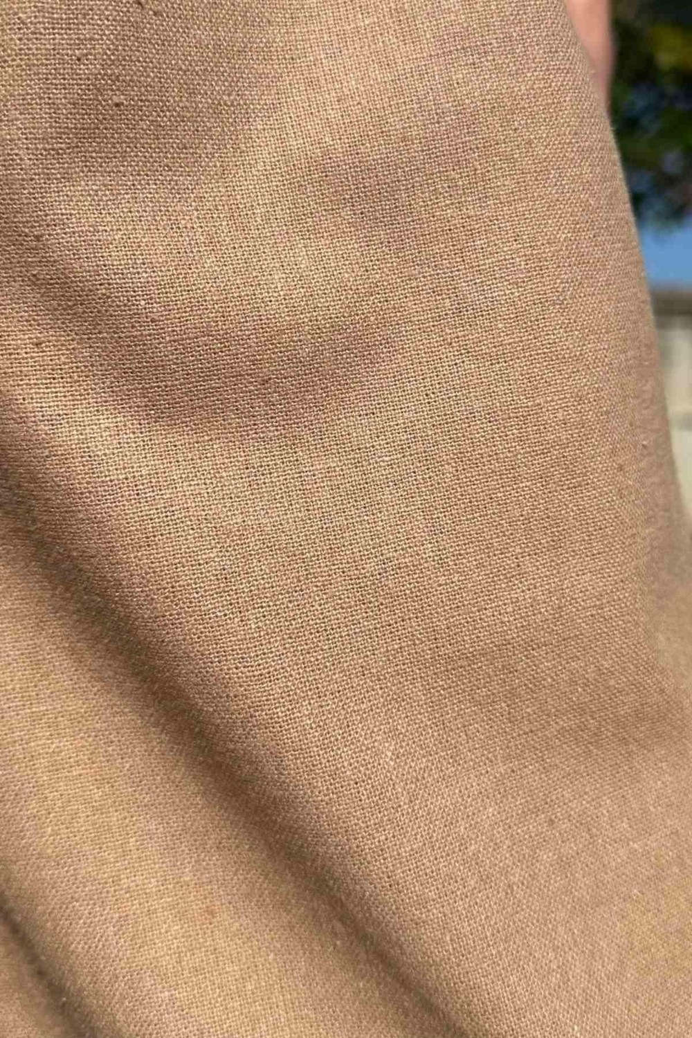 Rabia Şamlı Sütlü Kahve Keten Pantolon görsel 3