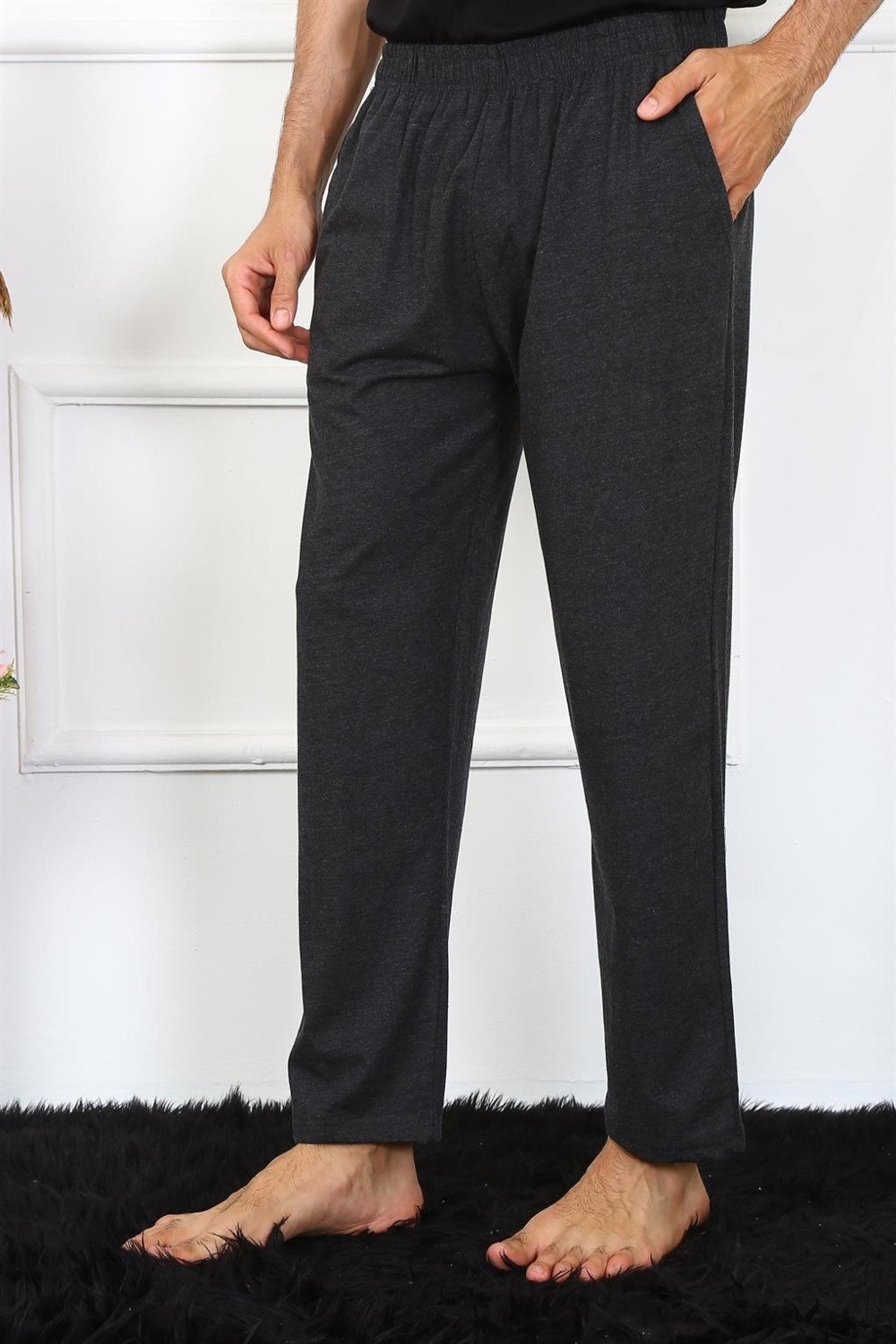 Akbeniz Erkek Pamuk Antrasit Tek Alt Pijama 27495 görsel 3