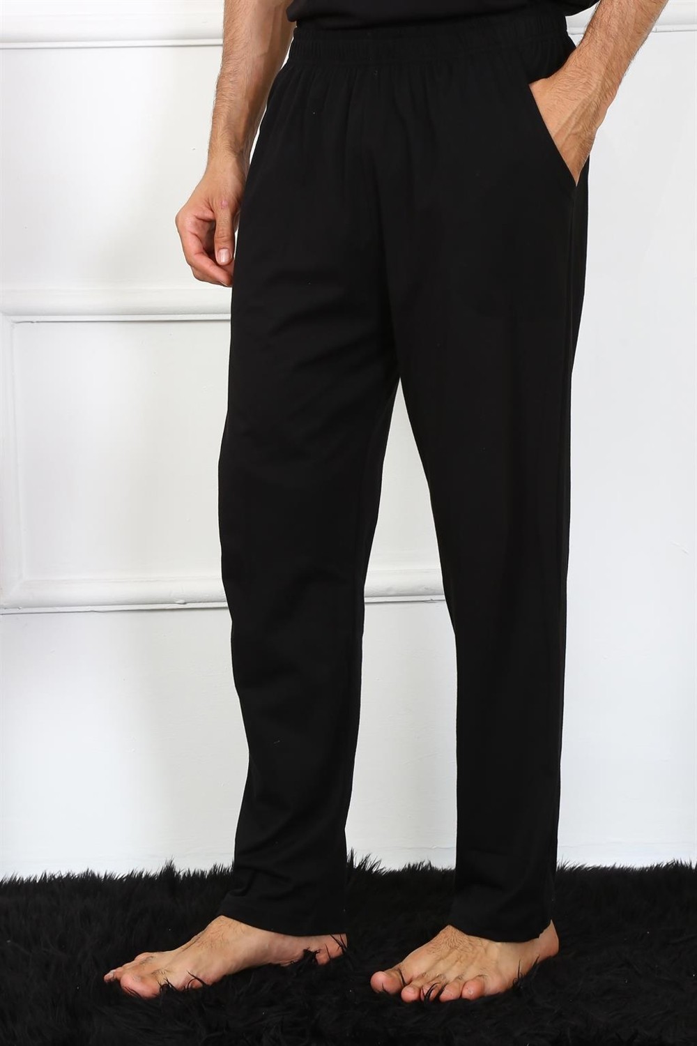 Akbeniz Erkek Pamuk Siyah Tek Alt Pijama 27495 görsel 3
