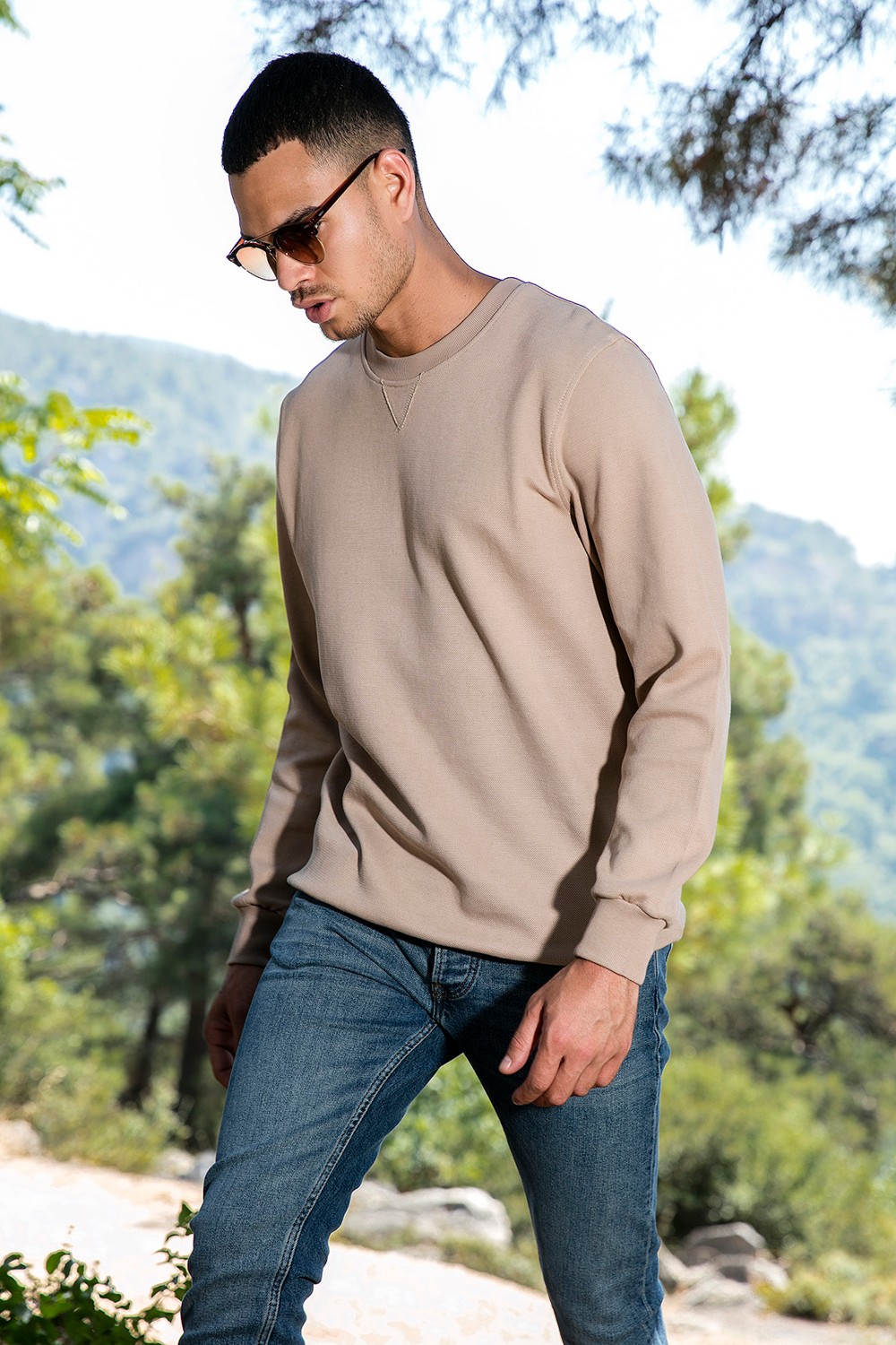 Buratti Pamuklu Regular Fit Bisiklet Yaka Sweat Erkek Sweat 5905453 görsel 6