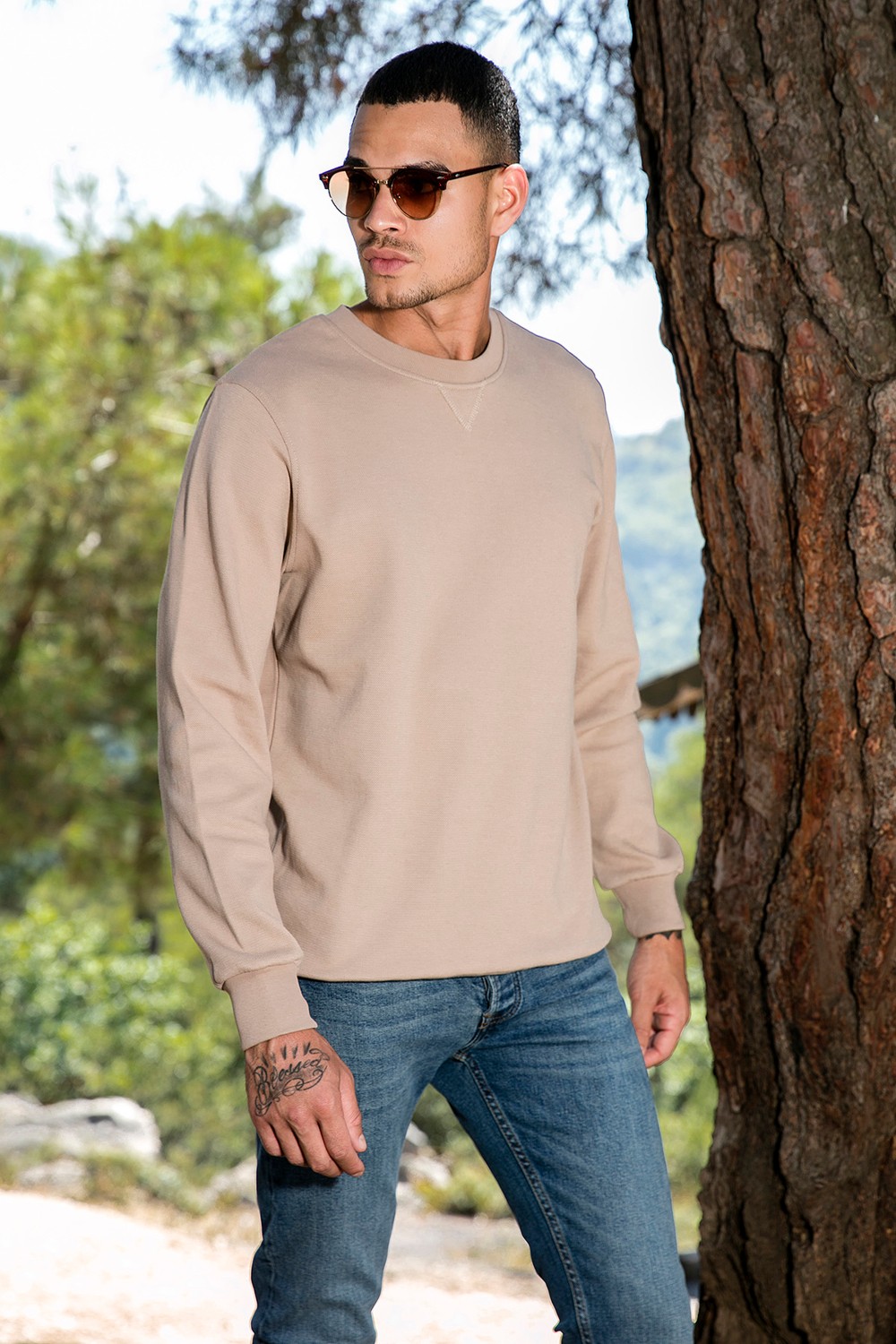 Buratti Pamuklu Regular Fit Bisiklet Yaka Sweat Erkek Sweat 5905453 görsel 8