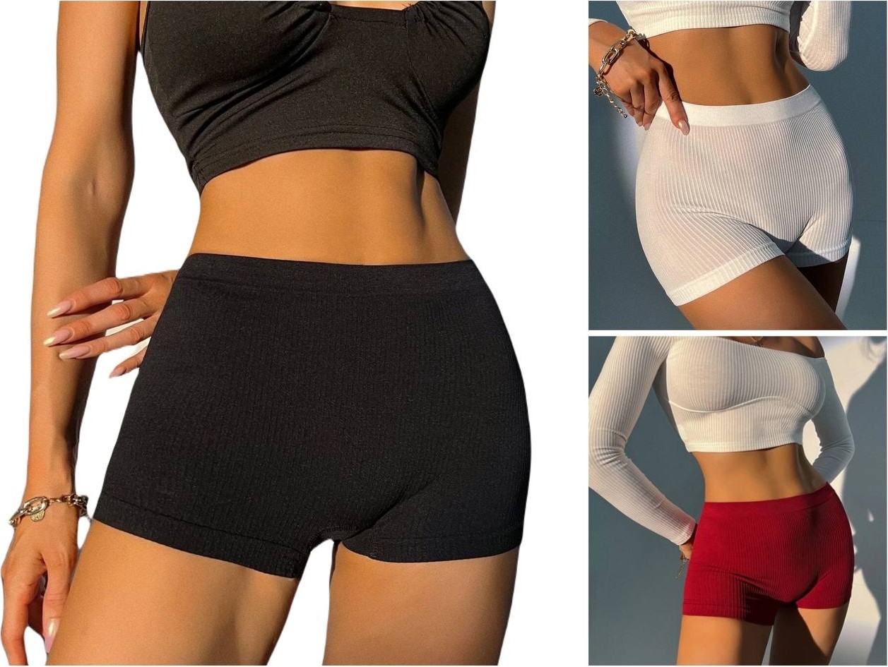 Fancy&Dancy Kadın Kaşkorse Kumaş Boxer Şort Külot 3lü Set Siyah Beyaz Bordo 60300 görsel 2