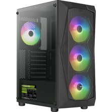 Aerocool Falcon V2 500W 4X12CM Argb LED Fan, Tempered Glass Yan Panel, USB 3.0 Atx Oyuncu Kasası (AE-FLC-V2-500)