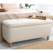 Lorence Home Rocio Sandıklı Bench Puf Krem