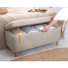 Lorence Home Rocio Sandıklı Bench Puf Kahve