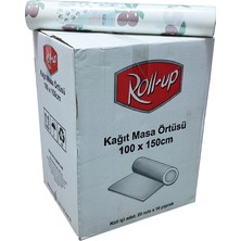Roll-Up Tek Kullanımlık Laminelli Kağıt Masa Örtüsü-Çiçek DESENLI-100X150 Cm-16 Yaprak-20 Rulo/koli