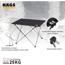 Haegs Ultralight Katlanır Kamp Masası, Piknik, Bbq, Balıkçılık, Avcılık, Plaj, Hiking Için Taşınabilir Kompakt Roll Up Outdoor Kamp Masası Büyük Boy - Siyah