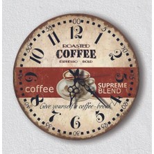 Wooden Factory Uv Mutfak Duvar Saati, Coffee Duvar Saati, Home, Kitchen, Wall Clock