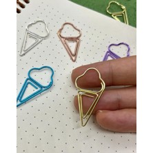 Külah Dondurma Desenli Çok Renkli 5'li Metal Ataş Seti