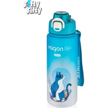 Vagonlife 800 ml Figürlü Su Matarası Çift Kullanım Pipetli ve Rahat Içim Sticker
