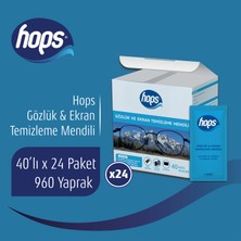 Hops Gözlük ve Ekran Temizleme Mendili 40'lı*24 Adet 960 Yaprak