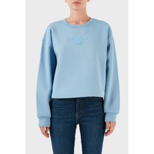 Emporio Armani Pamuklu Relaxed Fit Bisiklet Yaka Crop Sweat Bayan Sweat 6R2M7L 2jtdz 0712