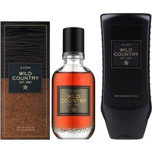 Avon Wild Country 75 ml Erkek Parfümü ve Saç Vücut Şampuanı Set