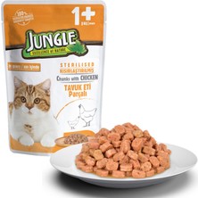 Jungle Kısır Kedi Tavuklu 24 Adet 100 G Pouch