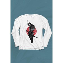 Kendim Seçtim Helmet Kask Spartan Samuray Savaşçı Kılıç Uzun Kollu Tişört