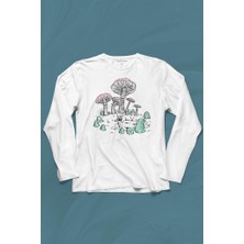 Kendim Seçtim Mashroom Forrest Mantar Orman Outdoor Retro Uzun Kollu Tişört