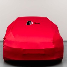 Teksin Audı A3 8V (2013-2016) Hatchback Kırmızı Otomobil S-Line Logolu Penye Oto Örtüsü