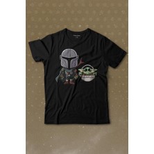 Kendim Seçtim Baby Yoda Mando Figür The Mandalorian Bebek Yoda Star Wars Baskılı Tişört Çocuk T-Shirt
