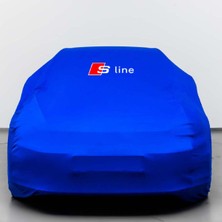 Teksin Audı A3 8V (2016-2020) Hatchback Mavi Otomobil S-Line Logolu Penye Oto Örtüsü