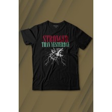 Kendim Seçtim Stronger Than Yesterday Dünden Daha Güçlü Dog Typo Köpek Baskılı Tişört Çocuk T-Shirt