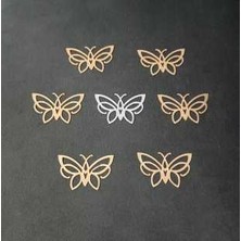 Demdekor Dekoratif Gold Yapışkanlı Aynalı Pleksi Mobilya Dolap Süsü KELEBEK(5X8CM) 10 Adet