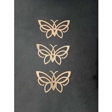 Demdekor Dekoratif Gold Yapışkanlı Aynalı Pleksi Mobilya Dolap Süsü KELEBEK(5X8CM) 10 Adet