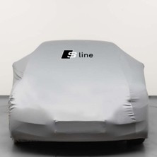 Teksin Audı A3 Sedan 8V (2016-2020) Gri Otomobil S-Line Logolu Penye Oto Örtüsü