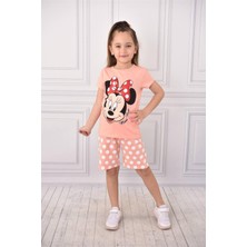 Palmiye Kids Minie Mouse Baskılı Şortlu Kız Takım