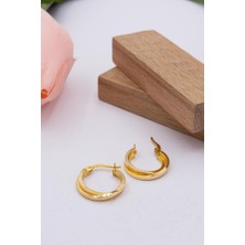 Latif Kuyumcu 22 Ayar Altın Küpe Çift Halkalı Küpe Kadın Halka Küpe