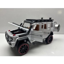 Hepsilazım Mercedes G63 Jip Diecast Koleksiyon Metal Model Oyuncak Araba 23 cm Sesli Işıklı Kaput Bagaj Kapılar Açılır Jeep Beyaz