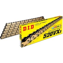 DID 520-114VX3 2006-2016 Kawasaki Er-6 N Uyumlu Zincir Vx3 Xring Gold (Sarı) Renk