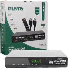 Plato Champion Kasalı Full Hd Uydu Alıcısı Scart + HDMI Çıkışlı