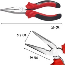 Cer-Pa Norm X-Plus Düz Kargaburun Uzun Pense 200 Mm.