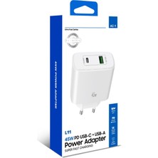 Airstorr 45WATT Pd Usb-C Usb-A 18WATT Süper Hızlı Şarj Adaptörü L11