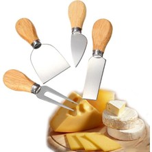 Eshopinlock Ahşap Saplı 4 Lü Peynir Bıçağı Seti