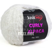 Knit Me Curly Alpaca KC01 Beyaz