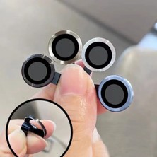Ermer Apple iphone 13 Pro Kamera Lensi Koruma Camı Safir Metal Çerçeveli Hd Siyah Koruma Lensi