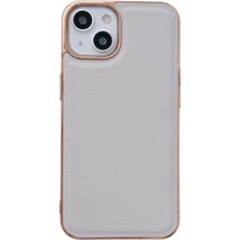 Forestl Digital Apple iPhone 14 Telefon Kasası 6.1 Inç Dokulu Orijinal Cowhide Deri Kaplamalı Tpu+Pc Nano Elektrokaplama Anti-Giyim Anti-Cep Telefonu Kılıf Grey (Yurt Dışından)