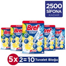 Bref Power Aktiv Katı Tuvalet Bloğu 5 Adet Limon İkili (5'li Set)