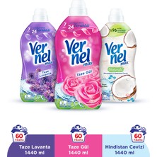 Vernel Max Taze Gül 1.44L & Vernel Max Taze Lavanta 1.44L & Vernel Max Naturals Mineraller ve Hindistan Cevizi 1.44L