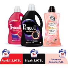 Perwoll Yenileme Renkli 2.97L & Perwol Yenileme Siyah 2.97L & Vernel Max Supreme Romance 1.2L