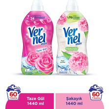 Vernel Max Taze Gül 1.44L & Vernel Max Naturals Şakayık ve Beyaz Çay 1.44L (2'li Set)