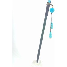 Tedz Collectıon Firuze Taşlı Püsküllü Topuz Çubuğu