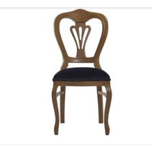 Bengi Ticaret Sandalye ST Zus031 Oyma Çizgi Model Kayın Klasik Babyfac Kumaş parlak Kahverengi