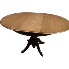 Bengi Ticaret  Masa Baba Ayak Klasik Kayın Kaplama Mdf Tabla Ihlamur Ayak Ceviz Boya 110CM Açılır