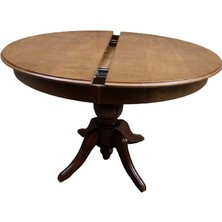 Bengi Ticaret  Masa Baba Ayak Klasik Kayın Kaplama Mdf Tabla Ihlamur Ayak Ceviz Boya 110CM Açılır
