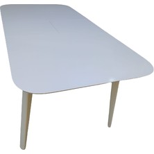 Bengi Ticaret Masa Muz Model Klasik Kayın Güçlü Ayak Parlak Beyaz Orta Açıl En Sağlam Masa