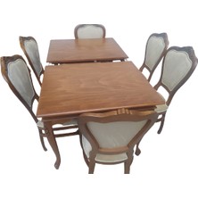 Masa ST sandalye Klasik Tk Kayın Aslan Ayak Oymalı Parlak Ceviz YAN Açılır tabla