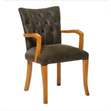 Bengi Ticaret Sandalye Zus160 YARIM KOLÇAK Model Kayın Retro Ayak  renk Babyface kumaş kapitone El Yapım